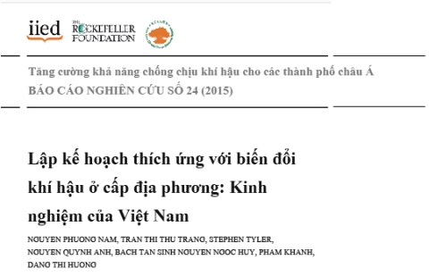 Lập kế hoạch thích ứng với biến đổi khí hậu ở cấp địa phương: Kinh nghiệm của Việt Nam