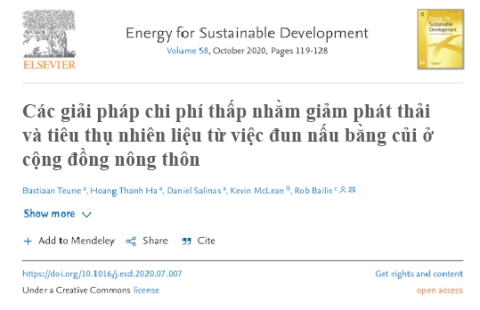 Các giải pháp chi phí thấp nhằm giảm phát thải và tiêu thụ nhiên liệu từ việc đun nấu bằng củi ở cộng đồng nông thôn