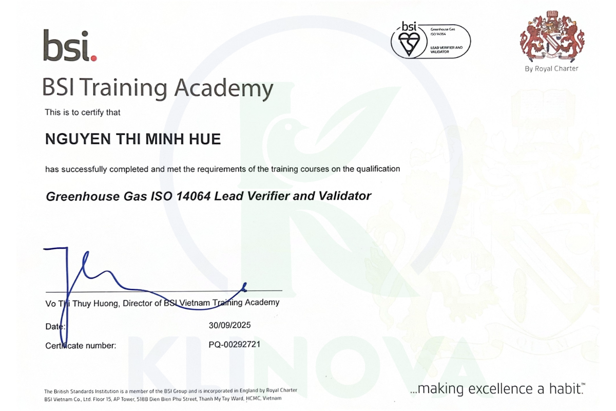 Certification of Completion Greenhouse Gas ISO 14064 Lead Verifier and ...